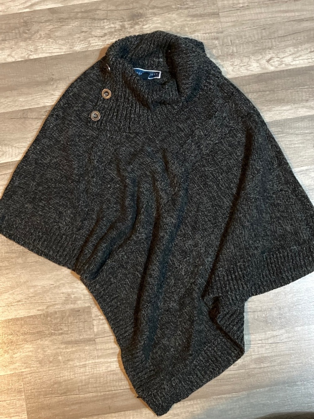 Karen Scott asymmetric knit poncho